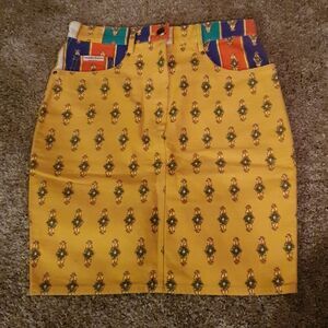 Vtg Christian Linares French FLORAL Skirt sz 12